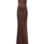 Abito lungo bustier in raso 115457 2910 ROTATE 