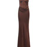 Abito lungo bustier in raso 115457 2910 ROTATE 