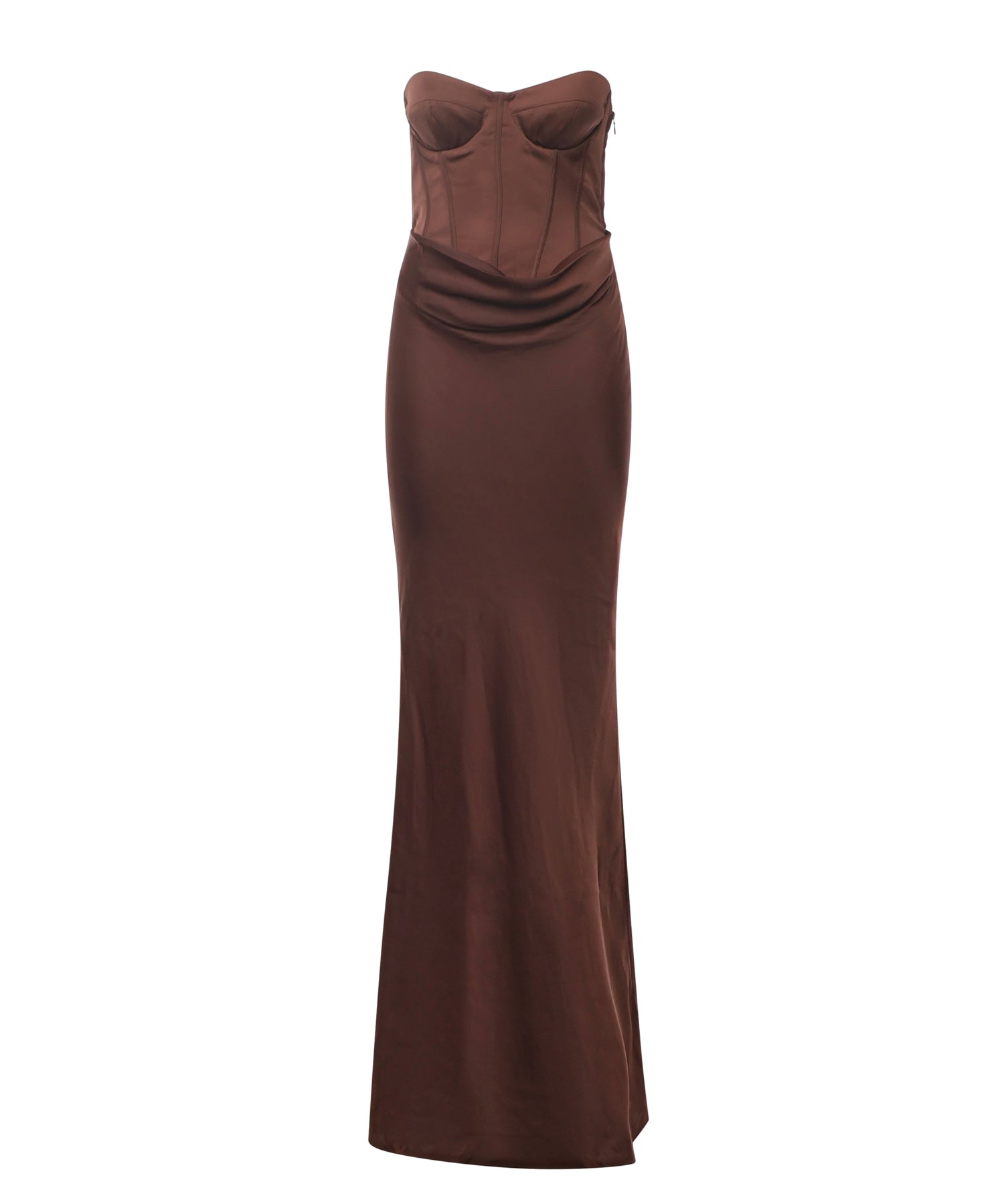 Abito lungo bustier in raso 115457 2910 ROTATE 