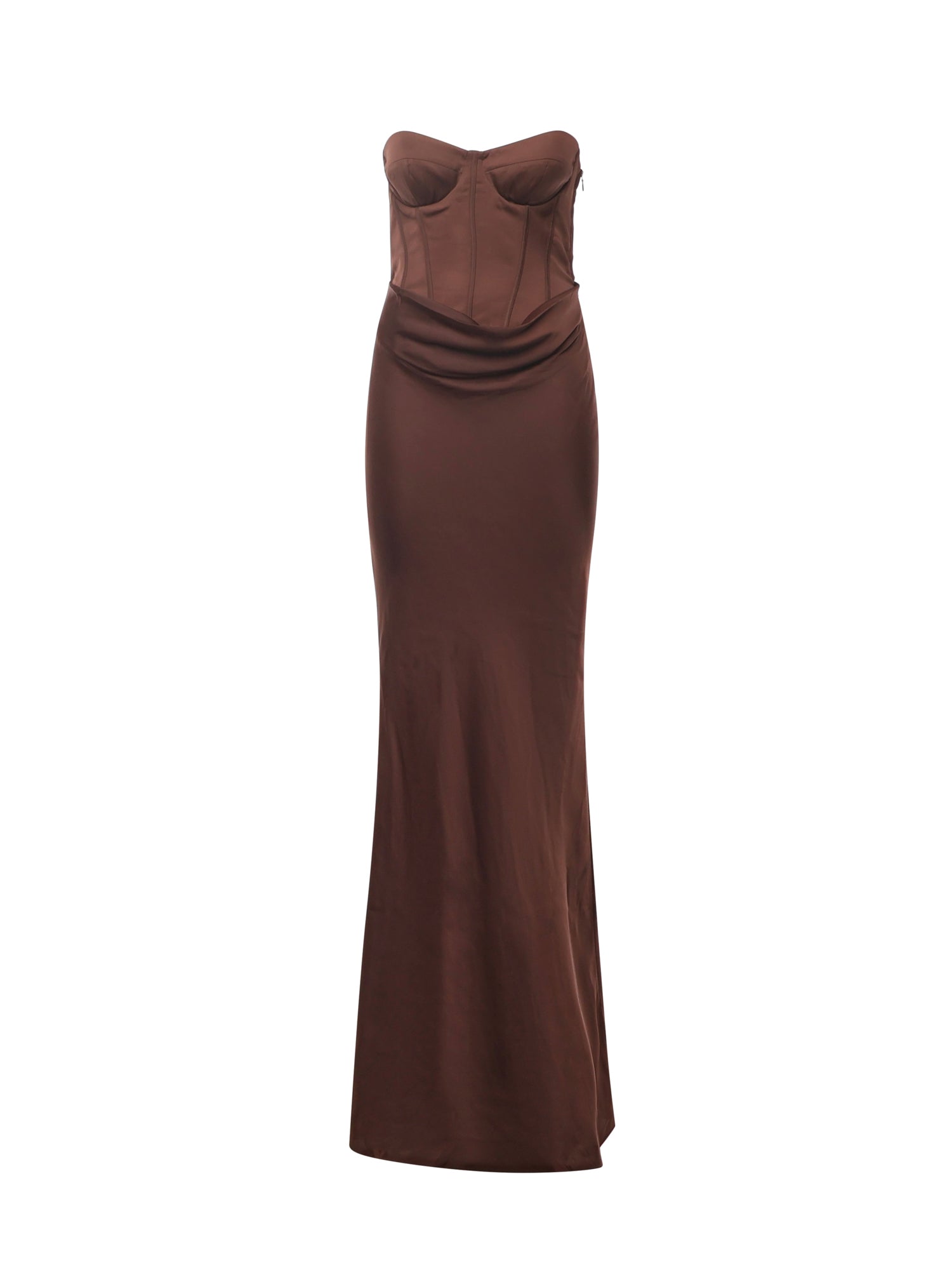 Abito lungo bustier in raso 115457 2910 ROTATE 