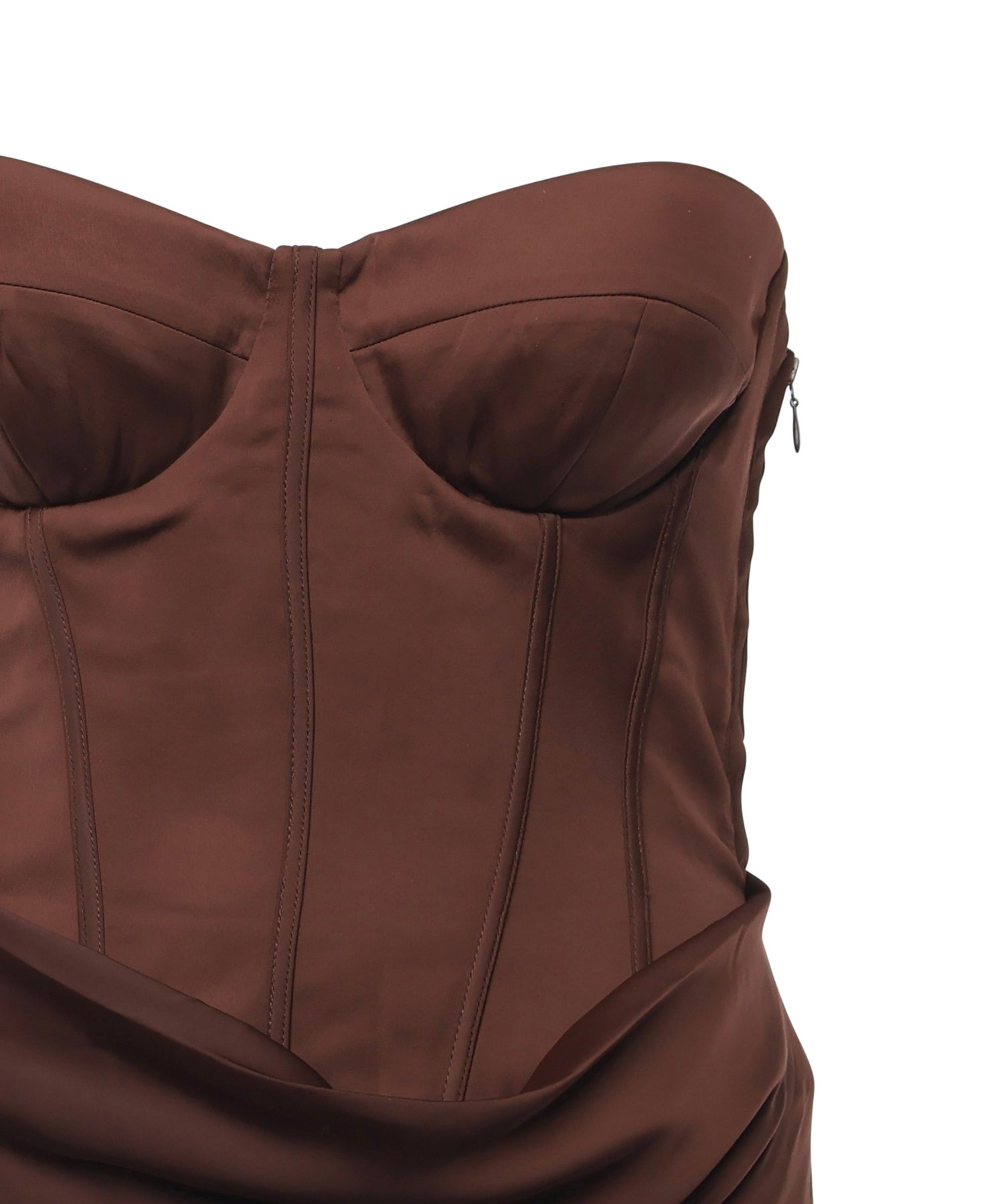 Abito lungo bustier in raso 115457 2910 ROTATE 