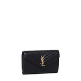 Pochette con catena Cassandre in pelle grain de poudre 377828 BOW011000 SAINT LAURENT 