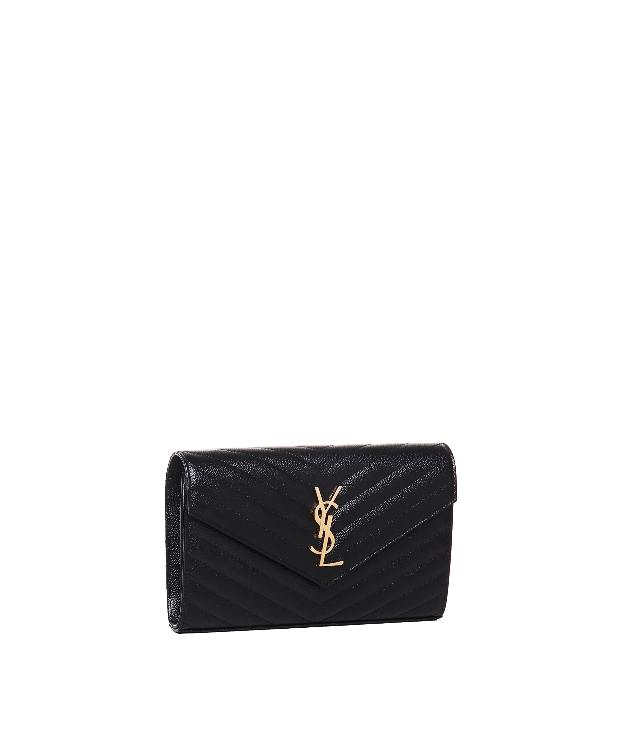 Pochette con catena Cassandre in pelle grain de poudre 377828 BOW011000 SAINT LAURENT 