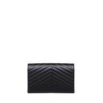 Pochette con catena Cassandre in pelle grain de poudre 377828 BOW011000 SAINT LAURENT 