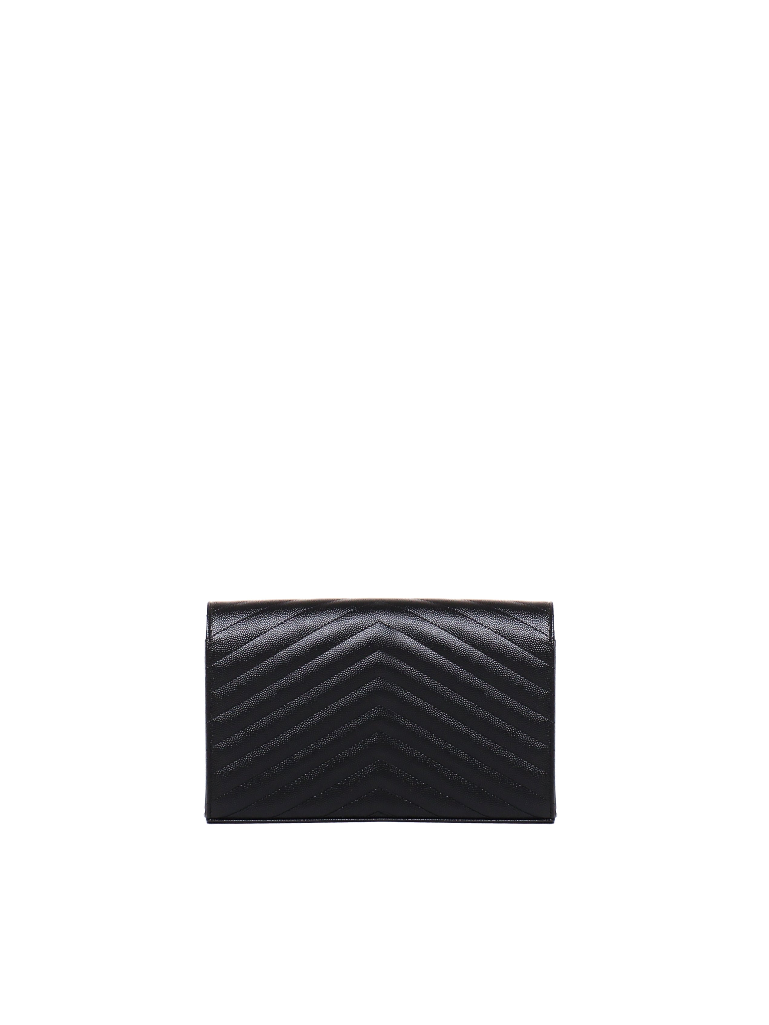 Pochette con catena Cassandre in pelle grain de poudre 377828 BOW011000 SAINT LAURENT 
