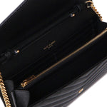 Pochette con catena Cassandre in pelle grain de poudre 377828 BOW011000 SAINT LAURENT 