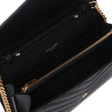 Pochette con catena Cassandre in pelle grain de poudre 377828 BOW011000 SAINT LAURENT 