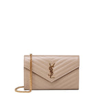Pochette con catena Cassandre in pelle grain de poudre 377828 BOW012721 SAINT LAURENT 