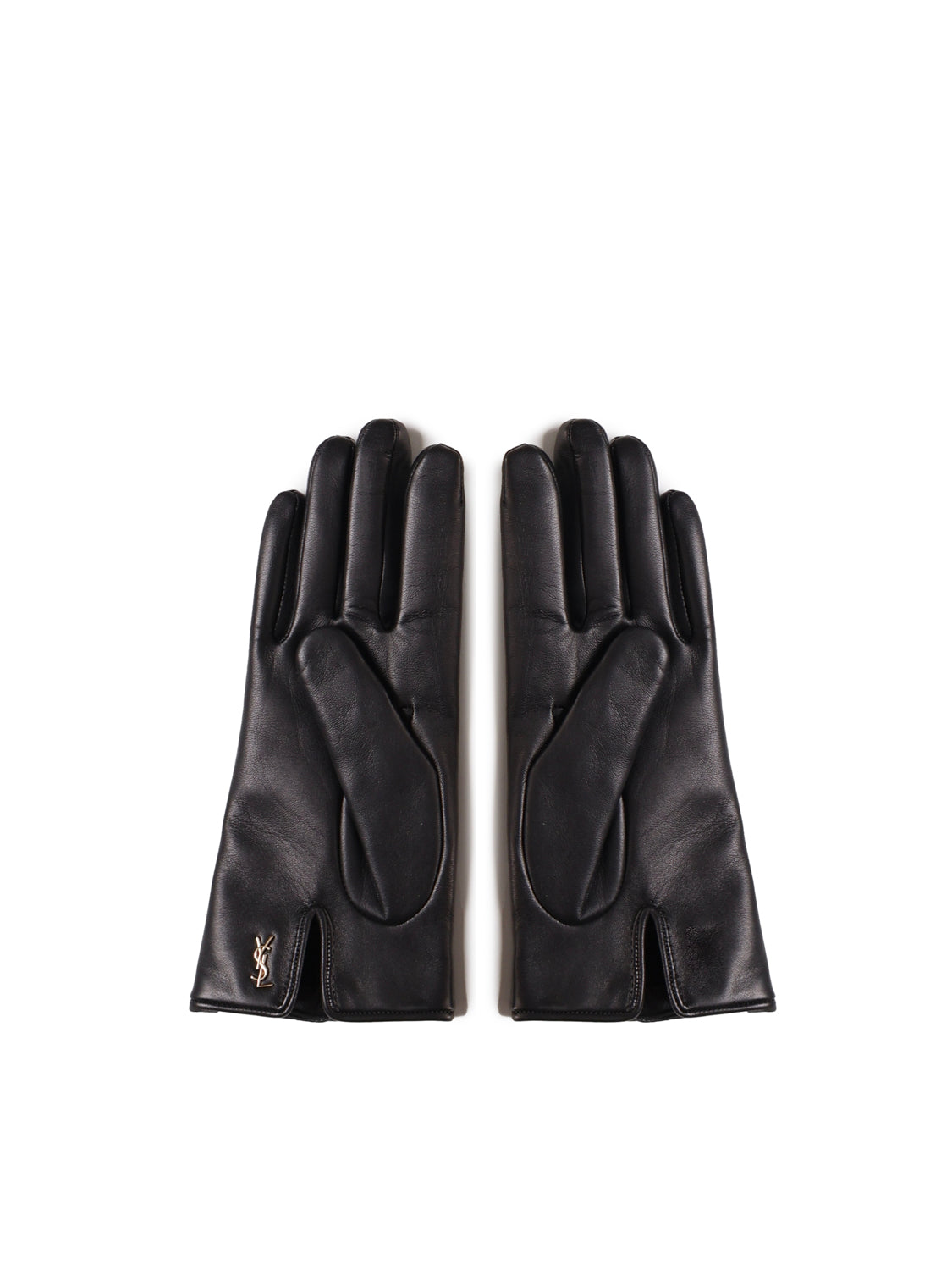 Guanti corti Cassandre in pelle di agnello e cashmere 7603413 YO6801080 SAINT LAURENT 