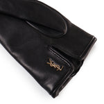 Guanti corti Cassandre in pelle di agnello e cashmere 7603413 YO6801080 SAINT LAURENT 