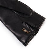 Guanti corti Cassandre in pelle di agnello e cashmere 7603413 YO6801080 SAINT LAURENT 