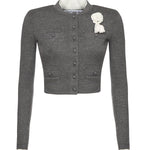 Cardigan con fiori AW25010CB GR SELF-PORTRAIT 