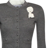 Cardigan con fiori AW25010CB GR SELF-PORTRAIT 