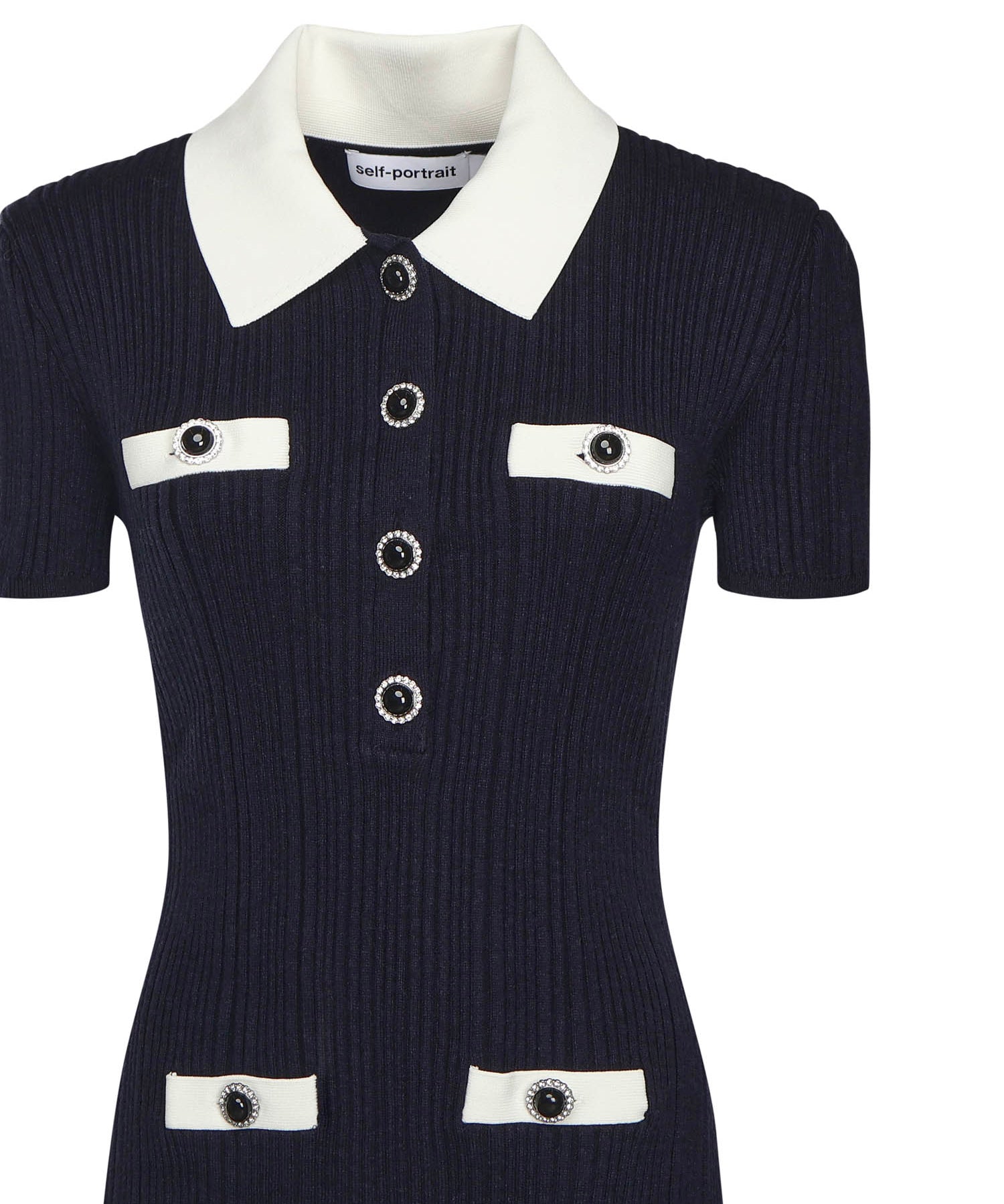 Mini abito in maglia a coste AW25014S N SELF-PORTRAIT 