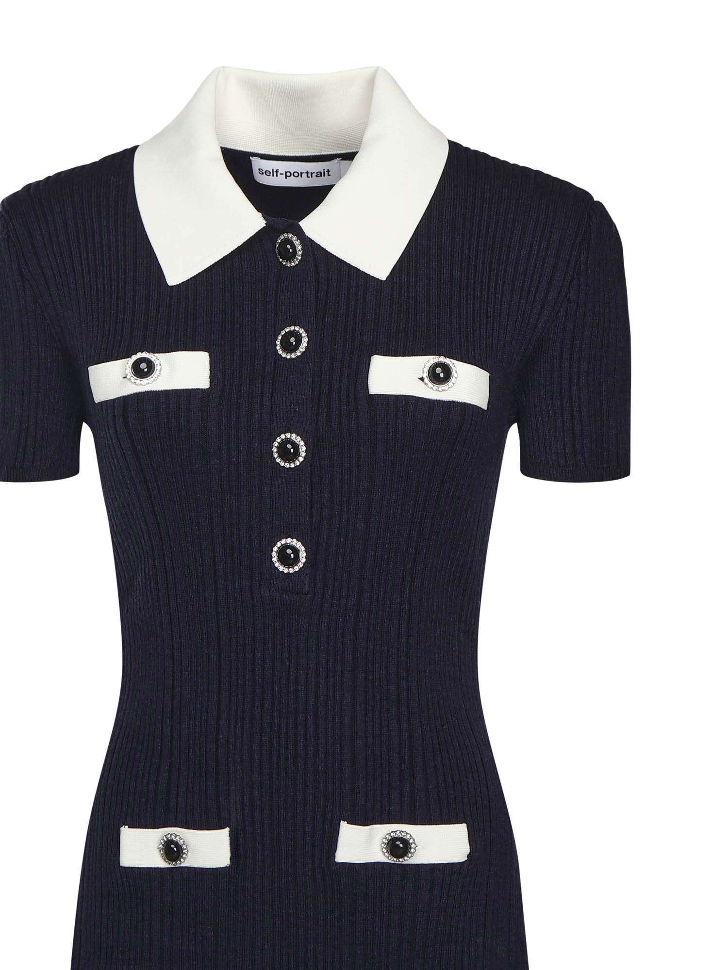 Mini abito in maglia a coste AW25014S N SELF-PORTRAIT 
