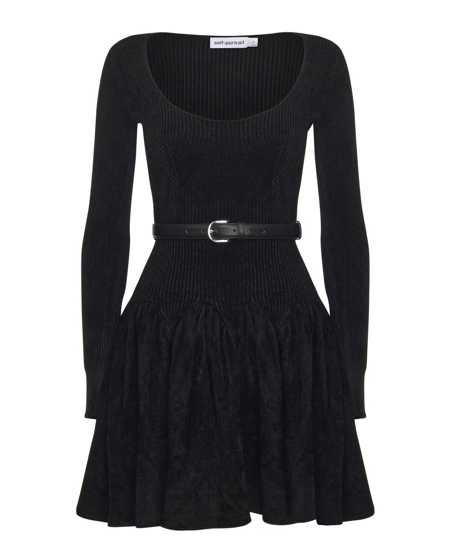 Abito in maglia di ciniglia AW25029S B SELF-PORTRAIT 