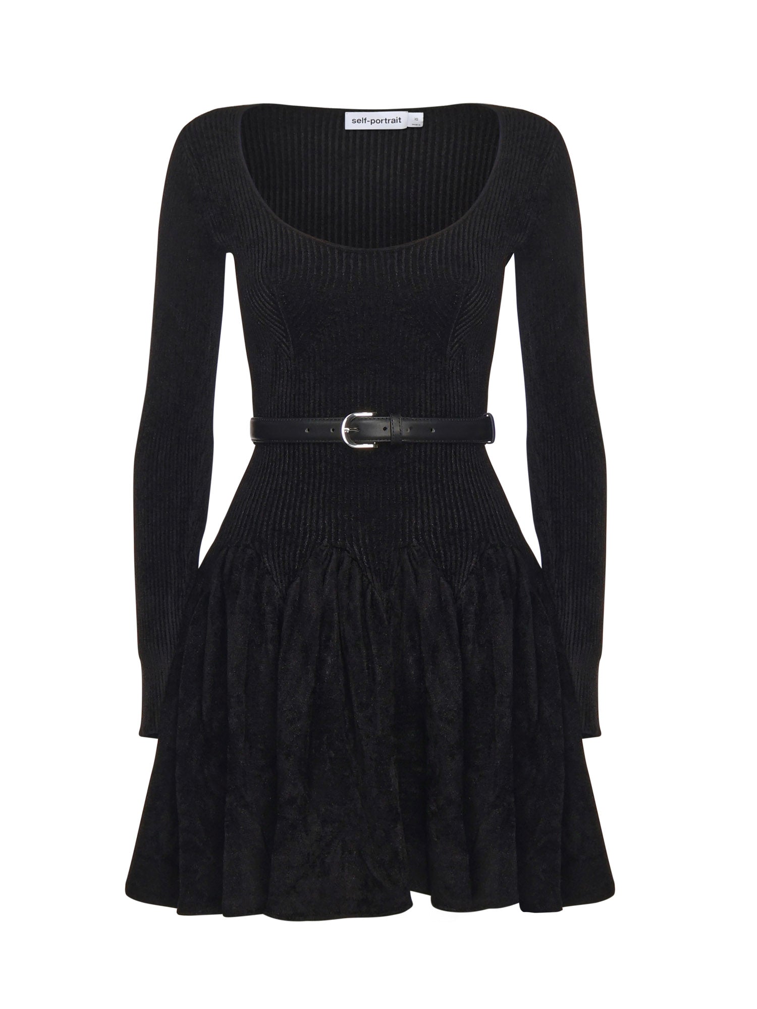 Abito in maglia di ciniglia AW25029S B SELF-PORTRAIT 