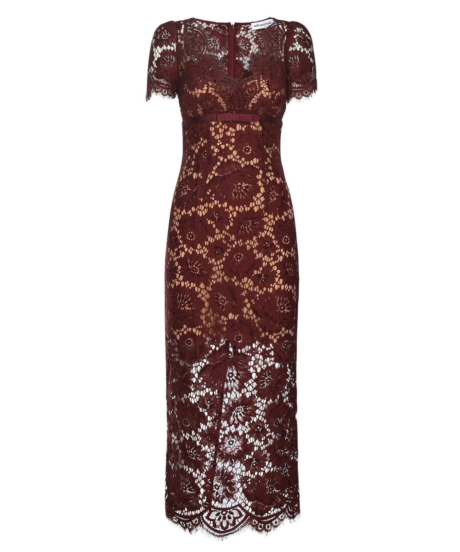 Abito midi in pizzo AW25096M BU SELF-PORTRAIT 