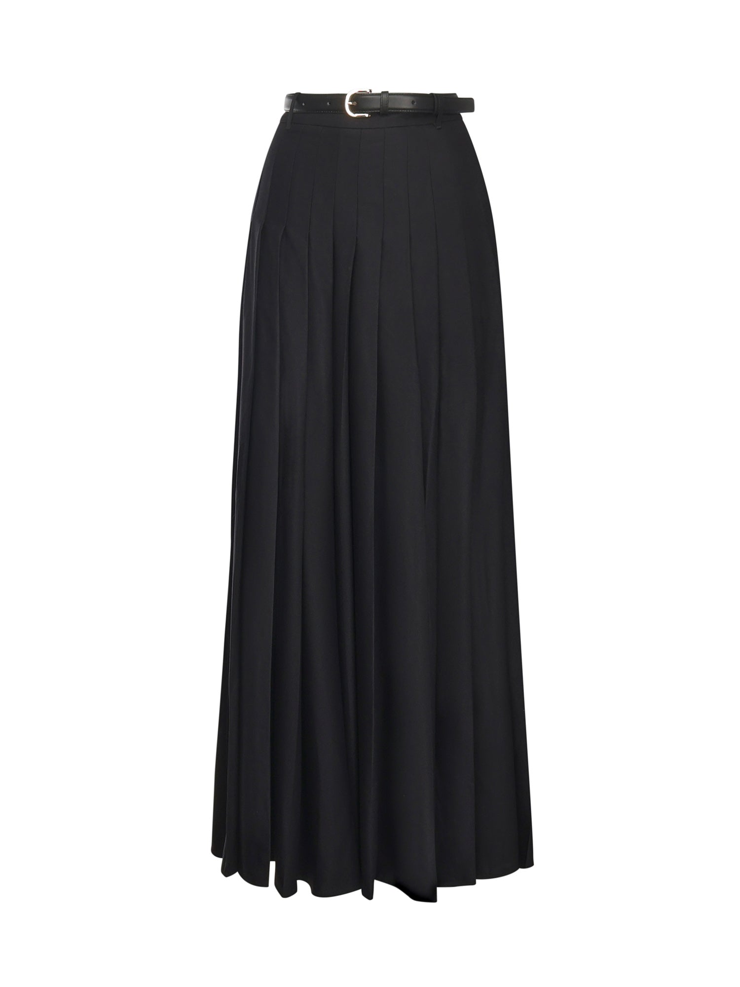 Gonna lunga plissettata in twill AW25107XSK B SELF-PORTRAIT 