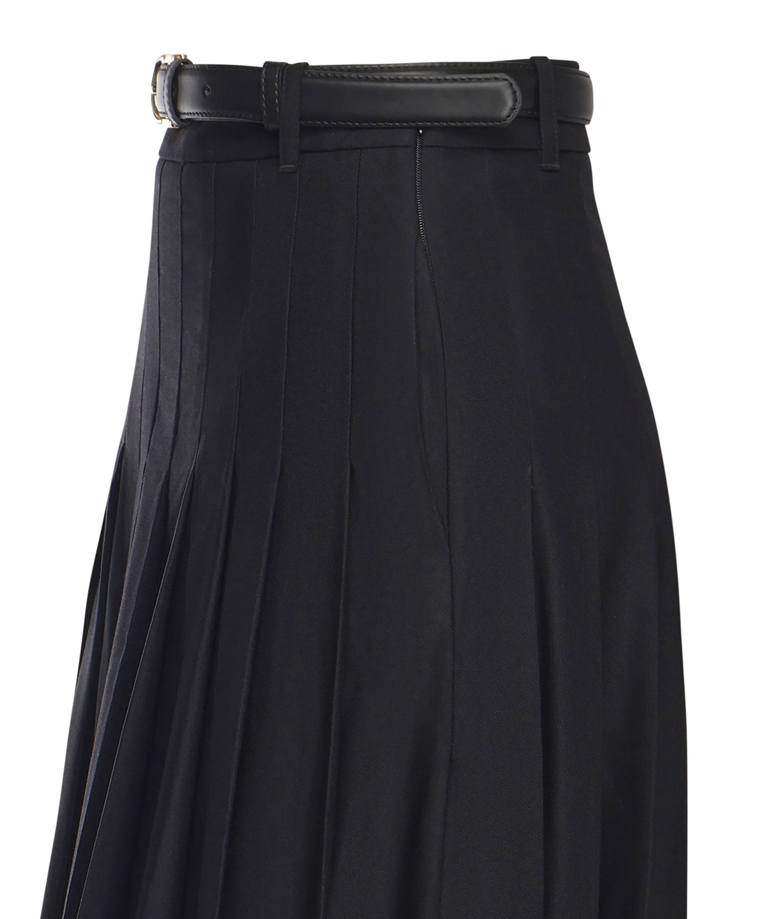 Gonna lunga plissettata in twill AW25107XSK B SELF-PORTRAIT 