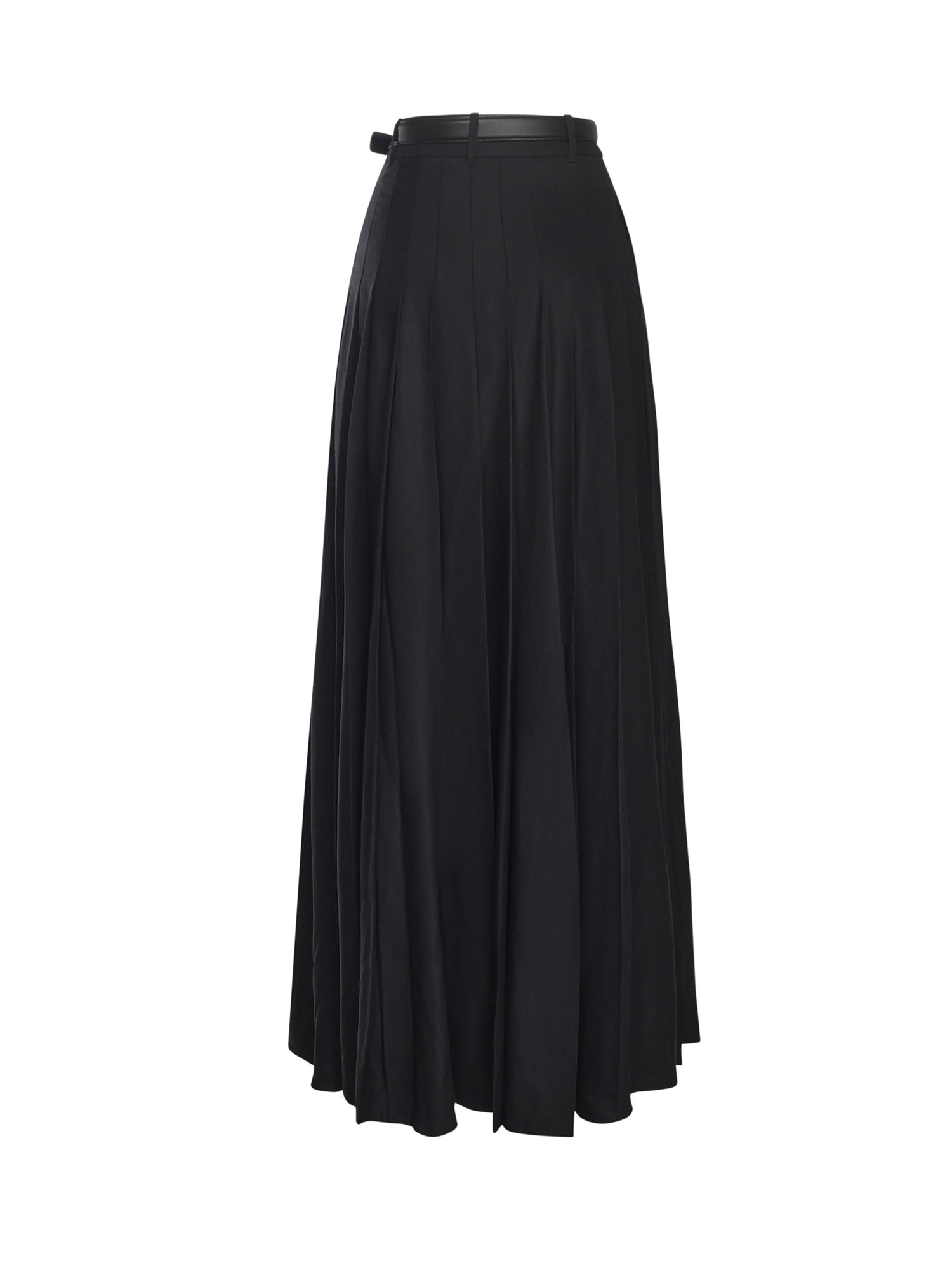 Gonna lunga plissettata in twill AW25107XSK B SELF-PORTRAIT 