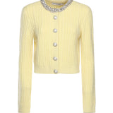 Cardigan in alapaca con perle e strass AW25121CA Y SELF-PORTRAIT 