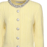 Cardigan in alapaca con perle e strass AW25121CA Y SELF-PORTRAIT 
