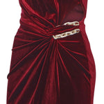 Abito lungo in velluto<BR/> AW25128X BU SELF-PORTRAIT 