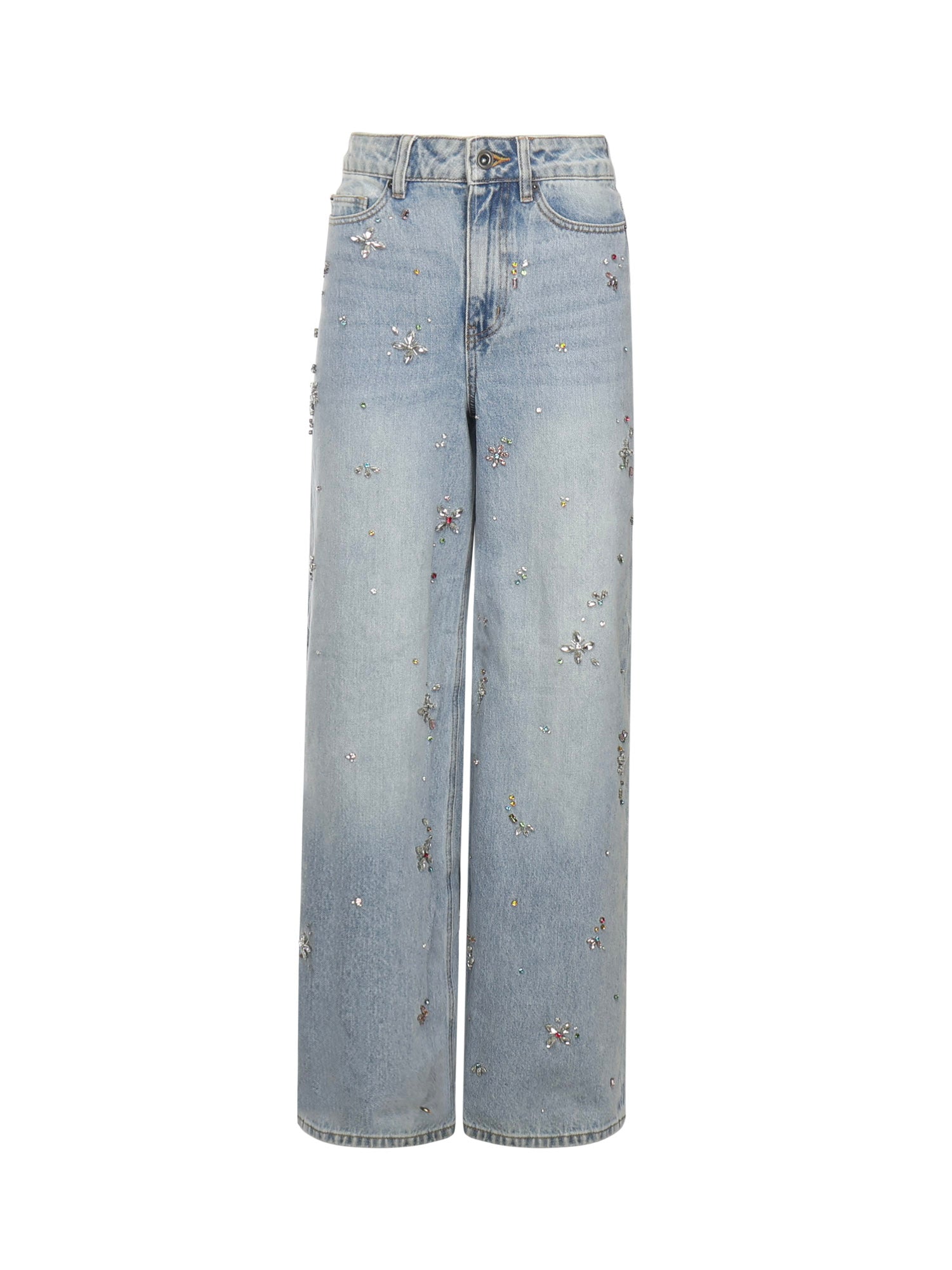 Jeans con fiori di strass AW25828PA BL SELF-PORTRAIT 