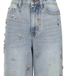 Jeans con fiori di strass AW25828PA BL SELF-PORTRAIT 