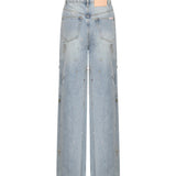 Jeans con fiori di strass AW25828PA BL SELF-PORTRAIT 