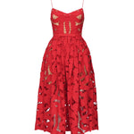 Abito midi ricamato con fiocco<BR/> PF25013M R SELF-PORTRAIT 