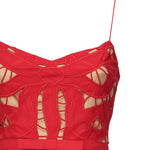 Abito midi ricamato con fiocco<BR/> PF25013M R SELF-PORTRAIT 