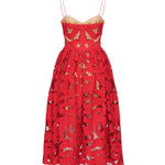 Abito midi ricamato con fiocco<BR/> PF25013M R SELF-PORTRAIT 