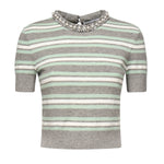 Maglia a righe con finiture in cristallo PF25050T GR SELF-PORTRAIT 