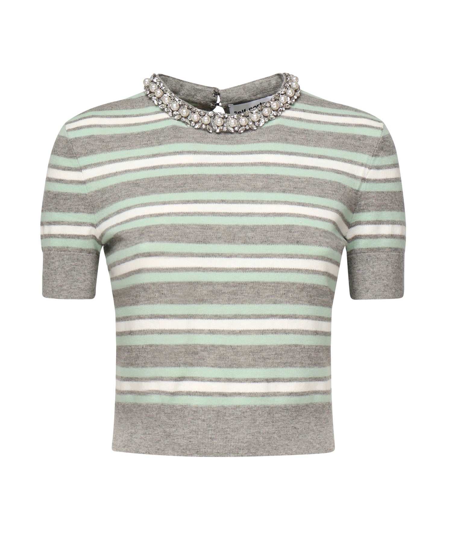 Maglia a righe con finiture in cristallo PF25050T GR SELF-PORTRAIT 