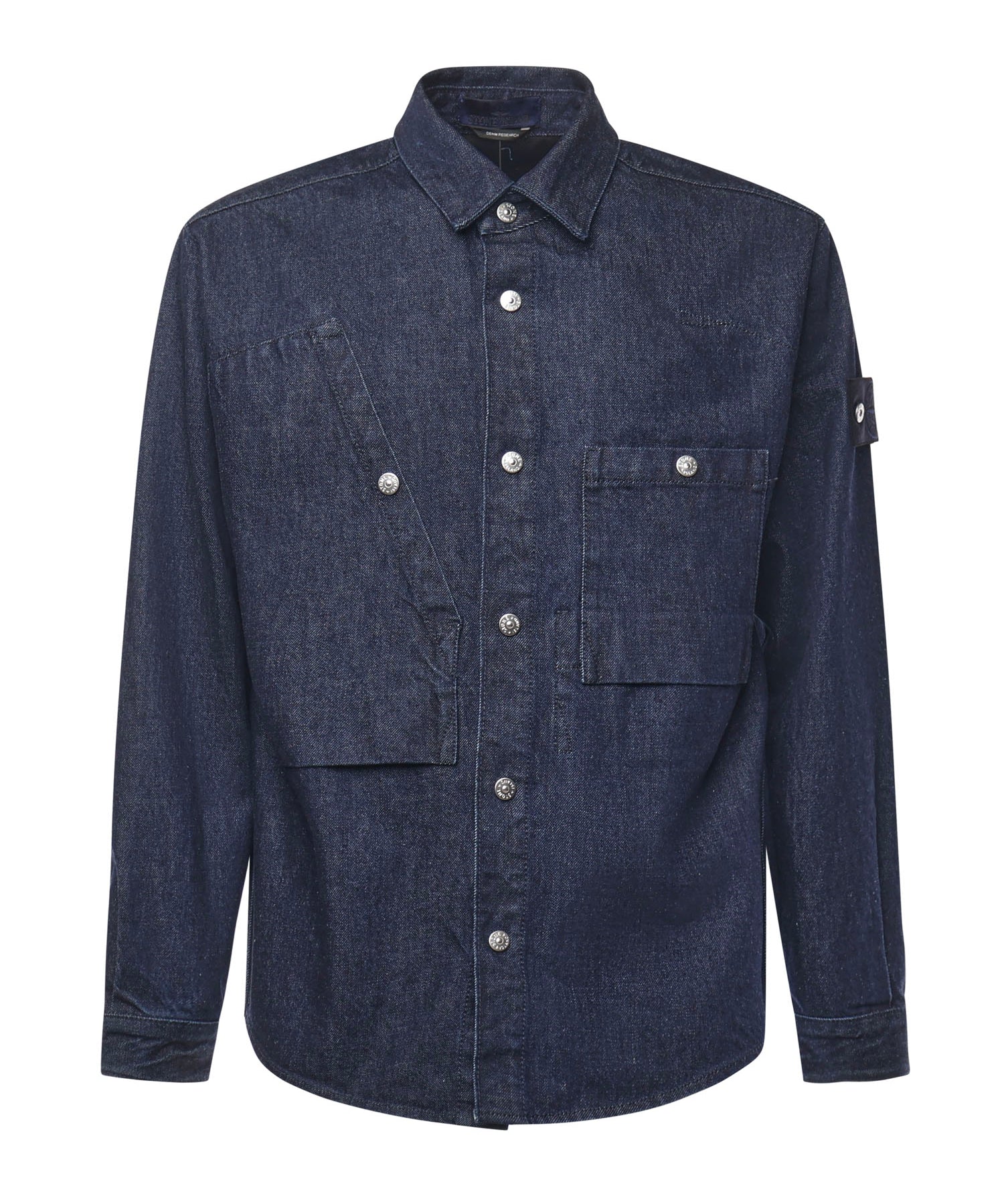 Overshirt in denim con logo K2S151100008 S00J7VJ201 STONE ISLAND 