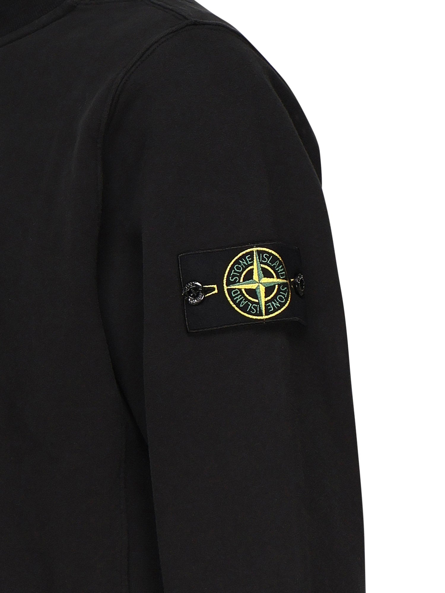 Felpa con zip e logo<BR/> K2S156100068 S0A20V0029 STONE ISLAND 