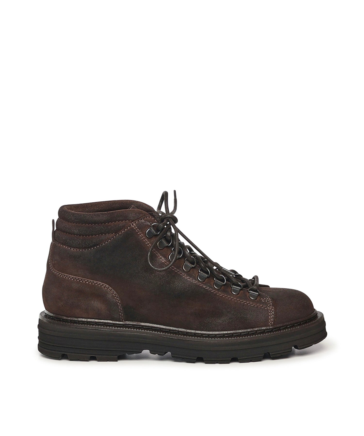 Stivaletti stringati in pelle 78010 DARK BROWN STURLINI 