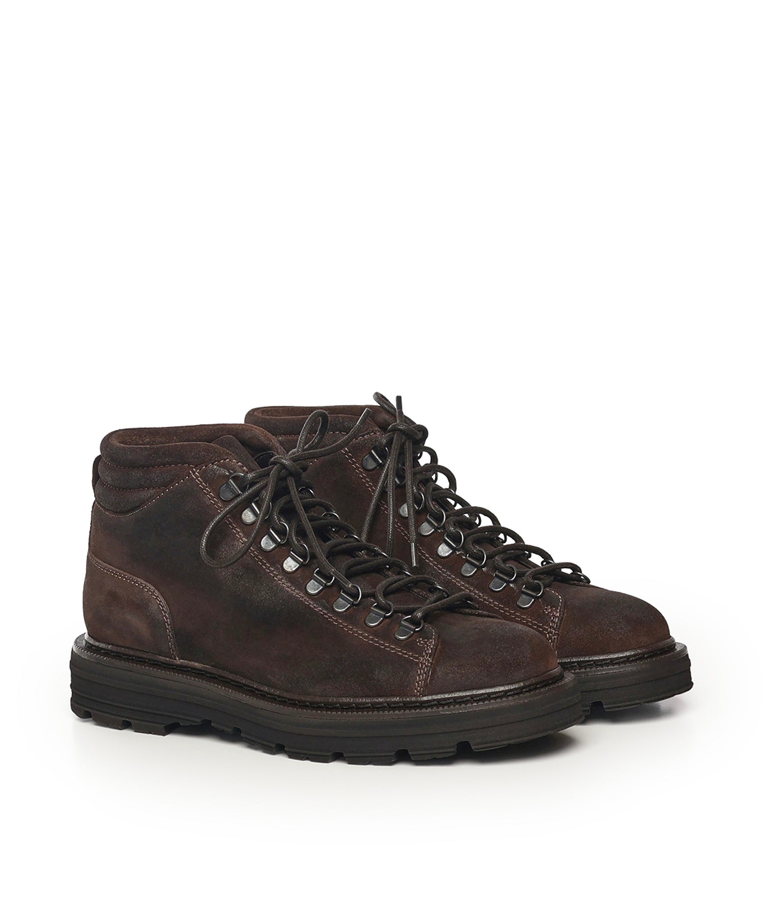 Stivaletti stringati in pelle 78010 DARK BROWN STURLINI 