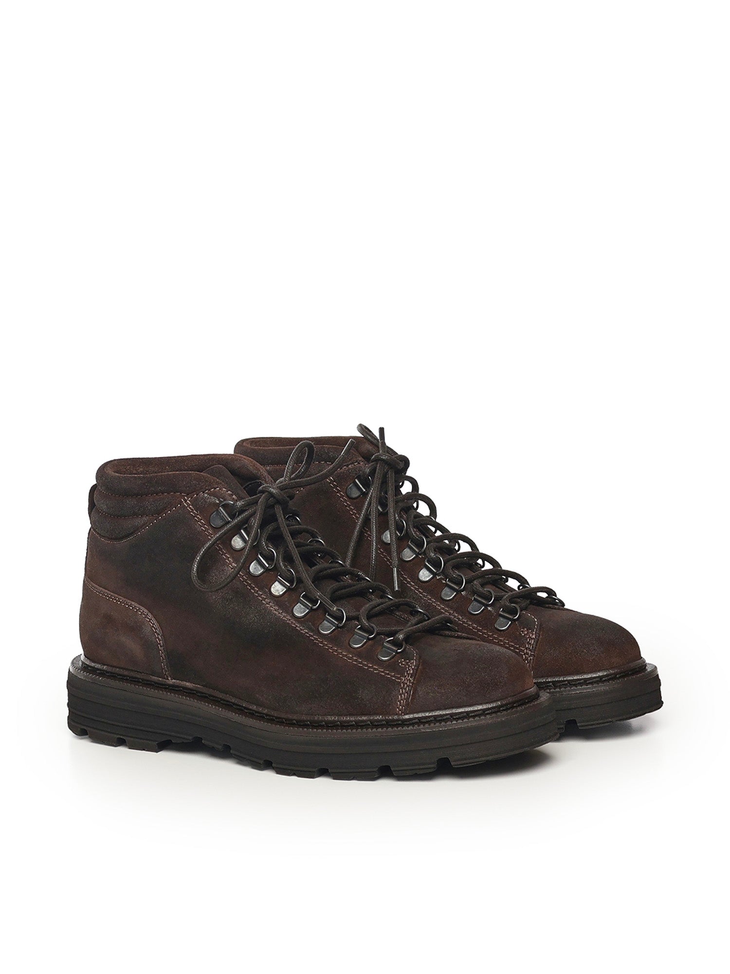 Stivaletti stringati in pelle 78010 DARK BROWN STURLINI 