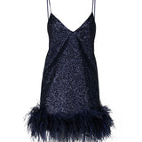 Abito Luce con piume ABITO LUCE -BLUE THE ARCHIVIA 