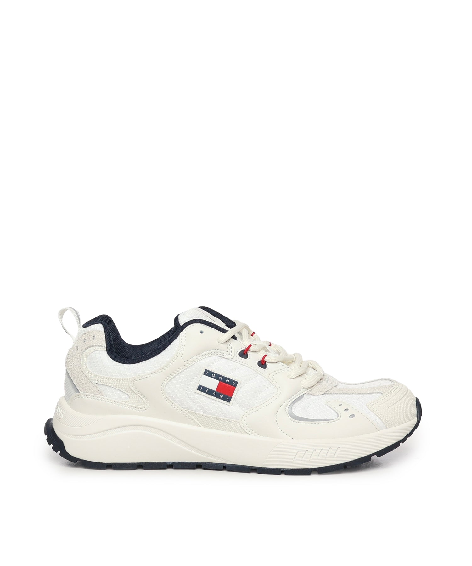 Sneakers con mix di texture e logo<BR/> EM0EM01581 TCR TOMMY HILFIGER 