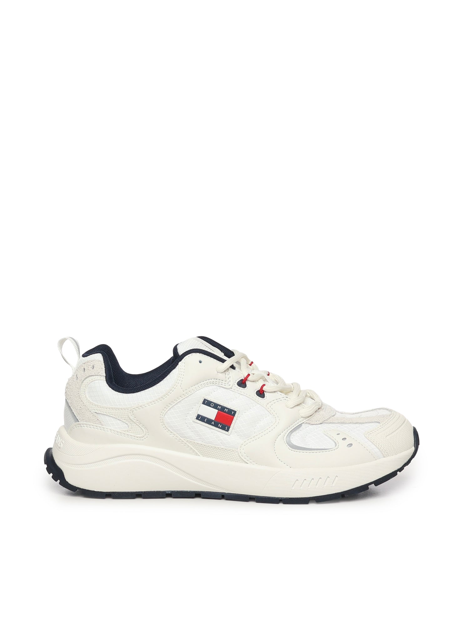 Sneakers con mix di texture e logo<BR/> EM0EM01581 TCR TOMMY HILFIGER 