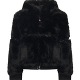Pelliccia penny con cappuccio 73C19EX02 PENNYNERO V° 73 
