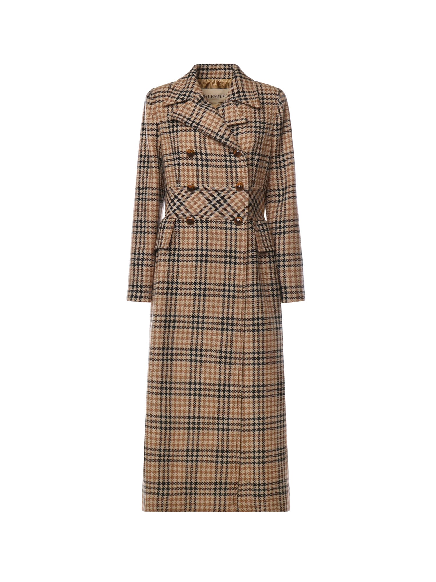 Cappotto lungo in lana Pied-de-Poule 7B0CA7Z0 9RAZ5F VALENTINO GARAVANI 