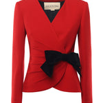 Giacca in wool crepe con fiocco a contrasto 7B0CE520 9Q09QK VALENTINO GARAVANI 