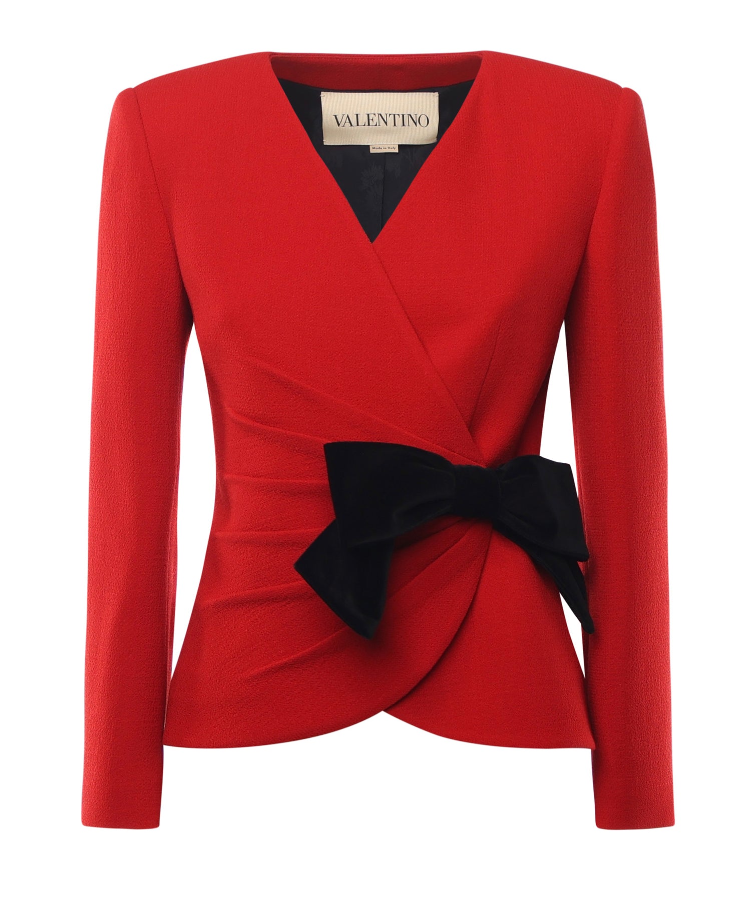 Giacca in wool crepe con fiocco a contrasto 7B0CE520 9Q09QK VALENTINO GARAVANI 