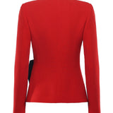 Giacca in wool crepe con fiocco a contrasto 7B0CE520 9Q09QK VALENTINO GARAVANI 