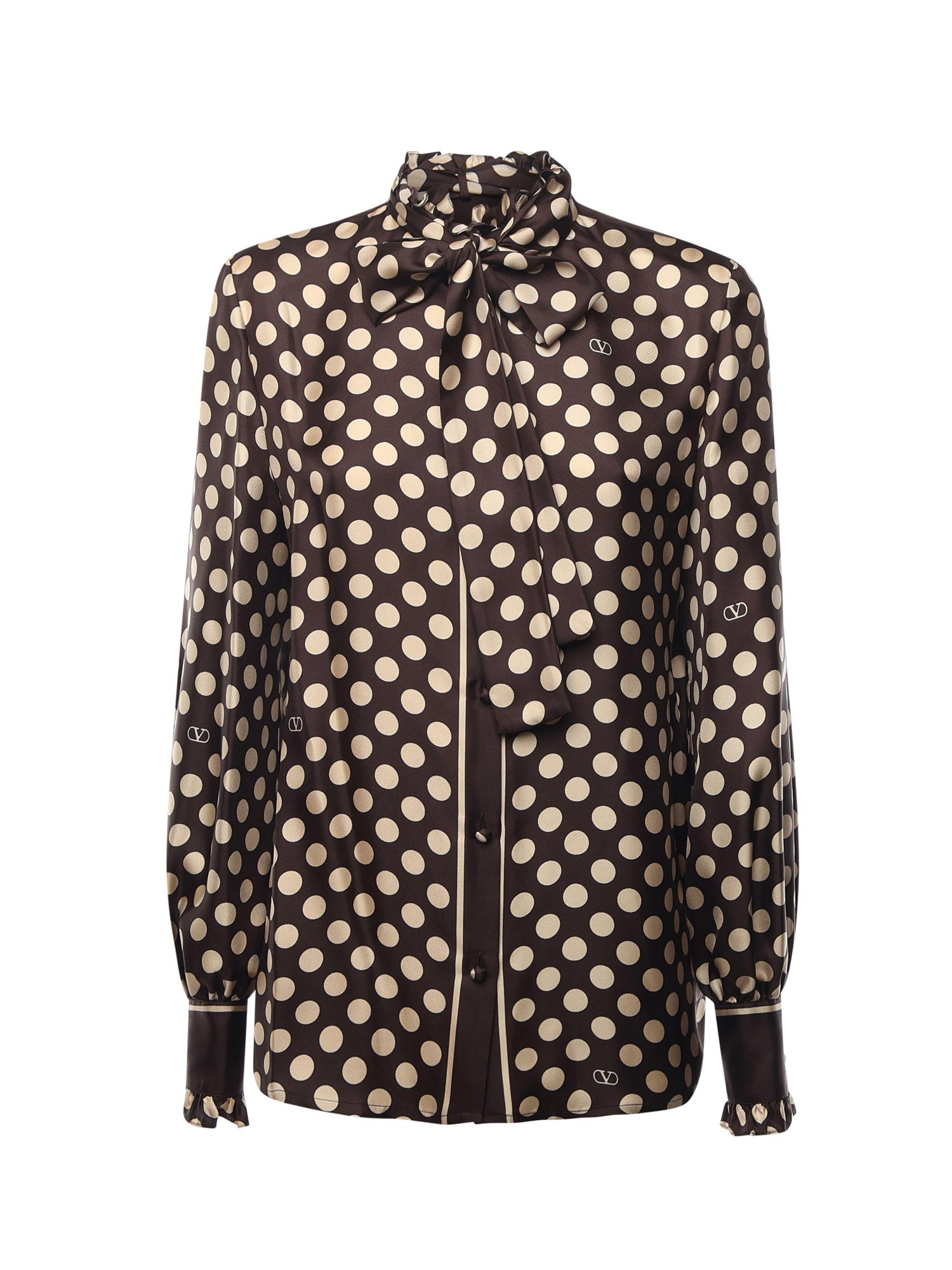 Camicia in twill stampa plus de pois 7B3AB7T7 9JHRDQ VALENTINO GARAVANI 